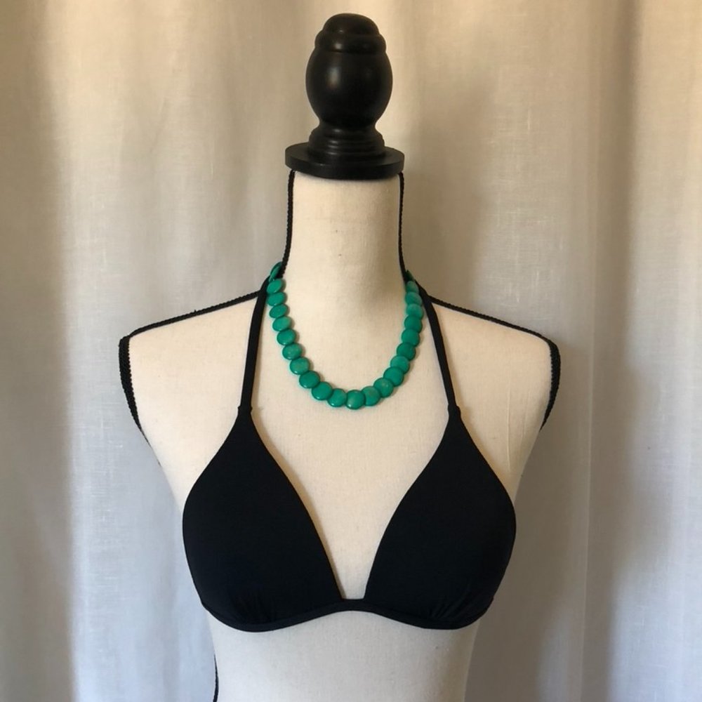 NWOT Frankie's Bikinis Black String Bikini Top